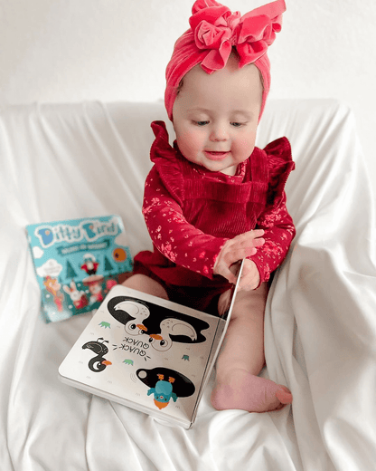 Baby Enjoying Ditty Bird Black & White Animals